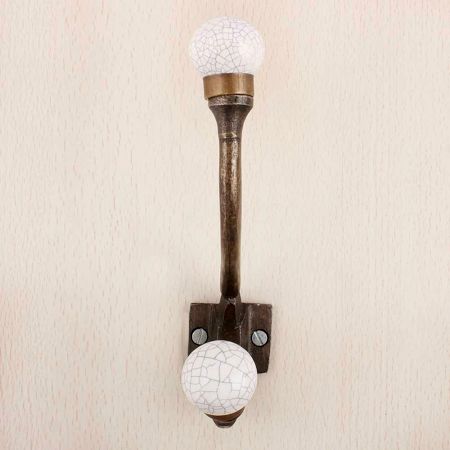 White Crackle Iron Hooks-EHG-81